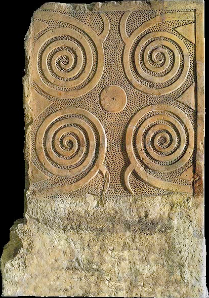 Decorated spiral sculpture from Tarxien