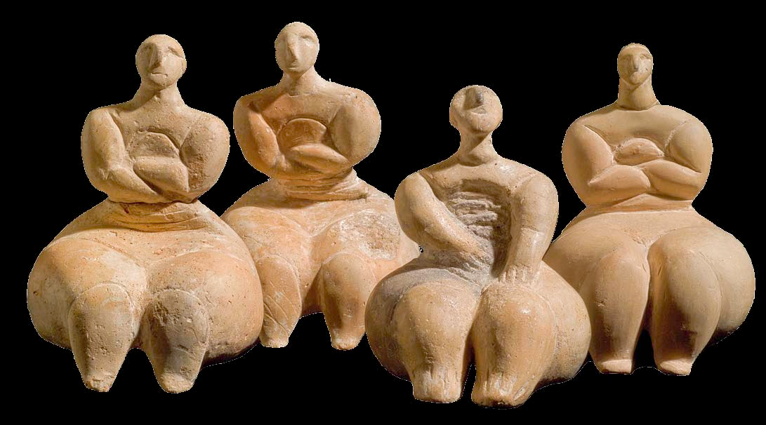 Sitting statuettes - clay - Xaghra Circle